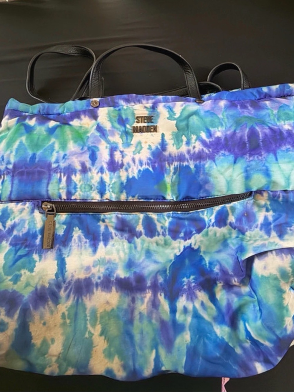 Steve Madden Blue and Aqua Tie-Dye Tote